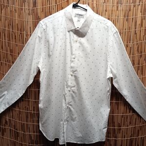 Express White Patterned Men's Shirt